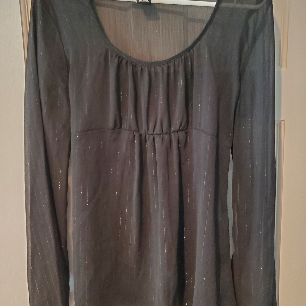 Status Anxiety Black Sheer Blouse